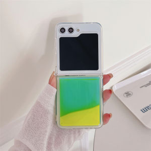 Luminous Quicksand Case for Samsung Galaxy Z Flip 6 7 Folding Screen Cover Moving Sands Liquid Telephone Shell Luxury Soft Funda