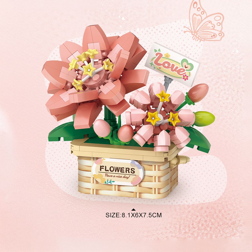 LOZ 8883 8884 8885 8886 Blocs de construction Micro Panier de Fleurs, Mini Modèle de Briques Florales à Faire Soi-même, Décoration Esthétique pour la Maison, Cadeau
_voghion.com