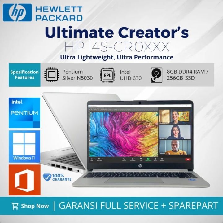 Laptop HP 14S CR0XXX Pentium Silver N5030 RAM 8GB SSD 256GB SSD