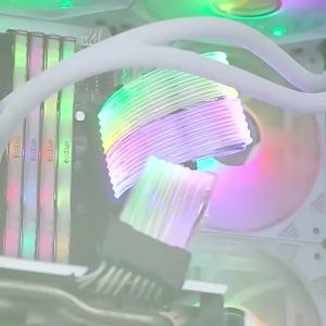 ARGB PSU Power Supply Extension Cable ATX 24Pin Rgb Cable PCI-E 6 2Pin RGB Glow Extension Cable เมนบอร์ด Extension Cable