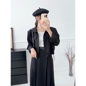 B3940 Padded Shoulder Waist Pull Jacket
