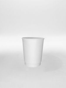 8oz kraft paper cup with white rim and base for hot beverages