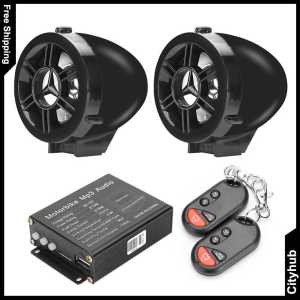 [7 Days Money Back Guarantee] Remote Control Motorcycle Anti Theft Alarm System Waterproof MP3 FM Radio Bluetooth Speaker Stereo Amplifier Sound System [Arrive within 3 days]