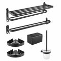 Local Stock baokemo Aluminum Multifunctional Towel Rack Double Towel Bars  Wall Mounted  Toilet Brush Toilet Tissue Box Bathroom Accessories. 