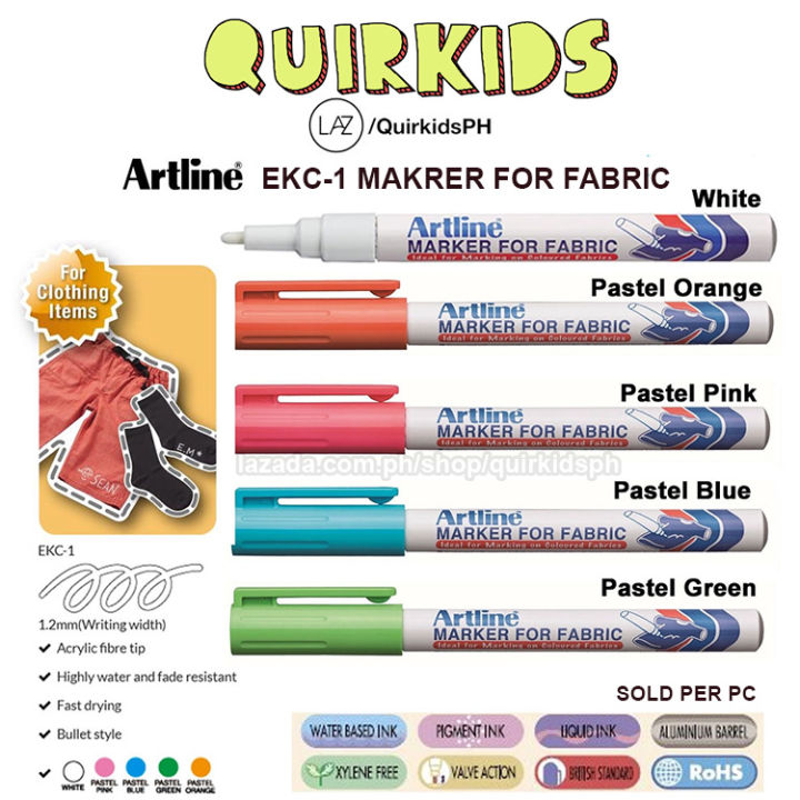 Artline EKC-1 Fabric Marker For Laundry White Pastel Non-Fading