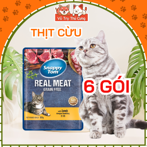 Combo 6 gói Pate Snappy Tom cho mèo dòng Real Fish Real Meat với cá thật thịt thật 85g