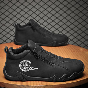 Mens Casual Shoes Side Zipper Short Boots Versatile Flat Bottom Trendy Fashionable Mens Shoes Suitable for Outdoor Sports2026