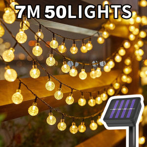 Solar Lights Outdoor Waterproof Garden Decorative Lights LED Bulbs Wedding String Lights Christmas Lights Crystal Ball String Lights