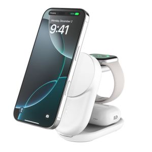 Belkin UltraCharge Qi2 25W 3 in 1 Foldable Magnetic Charger Fast Wireless Charger for iPhone Airpods Watch WIZ037my