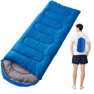 【VIDKHSY Store】Camping Sleeping Bag Folding Outdoor Sleeping Bagcamping Lightweight Envelope Backpacking Cotton winter Sleeping Bag
