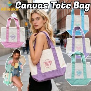 Allieuka Mini Totes Reusable Canvas Tote Bag Foldable Washable Trendy For Travel Fashion Desin Shopping Bag