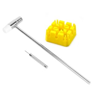 Watch Strap Link Remover Repair Tool Kit Watch Band Pin Punch Hammer Bracelet Holder Adjust Punching Watchmaker Tool