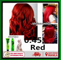 Red Hair Color with Oxidant ( 0.45 Bremod Permanent Hair Color ). 