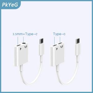 PkYeG Bộ chuyển đổi âm thanh 2 trong 1 USB C sang 3.5mm Jack Type-C sạc 3.5mm Cáp AUX cho đầu nối tai nghe có dây Samsung Xiaomi Huawei