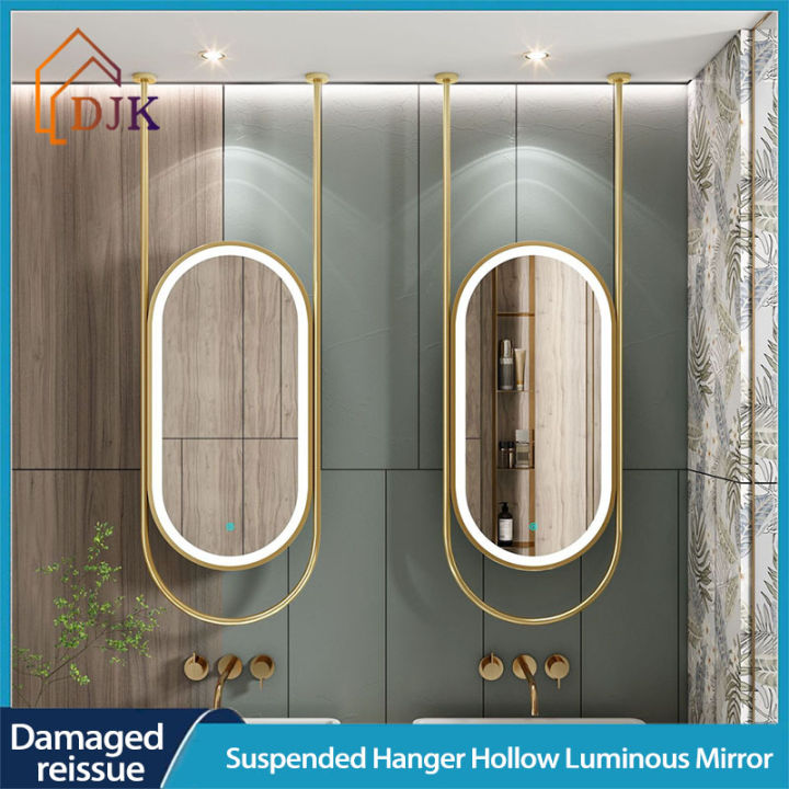 Bathroom Hanger Mirror LED Ceiling Lighting Mirror One Touch 3-Color ...