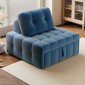 Cream Style Puff Sofa Bed 2-in-1 Soft Multi-Function Comfortable Modern Foldable Fabric Sofa for Small Living Room