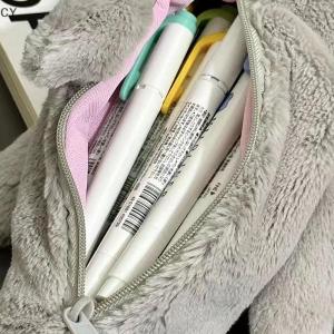 GY🌠🌠🌠 Cute Plush Shark Pencil Case Student Stationery School Supplies Kawaii Doll Back To School Storage Bag Pen Bag Stationery