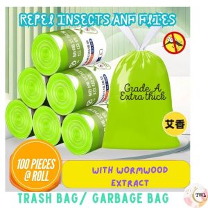 Wormwood Extract Extra Thick Draw String Trash Bag Garbage Bag Repel Insects and Flies