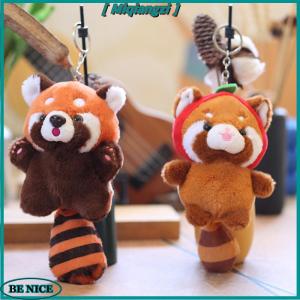 【miqiangzi】 ตุ๊กตาหมีแพนด้าแดงรูปตัวการ์ตูนน่ารักมีจี้ตุ๊กตานุ่มนิ่มสำหรับเป็นของขวัญสำหรับเด็ก