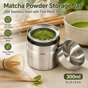 Matcha Storage Canister 304 Stainless Steel Japanese Style Matcha Powder Storage Tank Kitchen Use