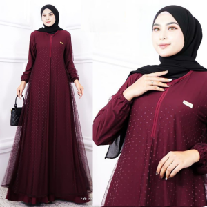 GAMIS TILE WANITA BELLA MAXI SHAKILA MIX TILE BUSUI LD 110 CM OUTER + INNER Setelan Dress Kekinian