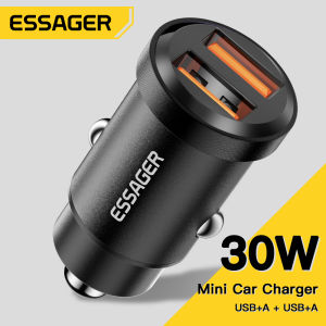 Essager Bộ Sạc Xe Hơi USB 30W Bộ Sạc Nhanh QC 3.0 PD 3.0 Cho Iphone 12 13 Xiaomi Oneplus Điện Thoại Di Động Bộ Chuyển Đổi Sạc Nhanh Type C