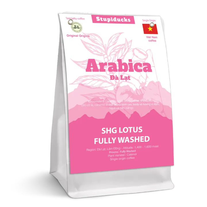 Cà Phê Arabica Việt Nam Đà Lạt Fully Washed SHG Lotus (high quality) - Stupiducks Specialty Coffee