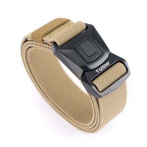 GENENIC Hard Quick Release Buckle Mens Stretch Belt Strong Heavy Duty Elastic Belt Durable Webbing Belt Overalls Work Belt Casual