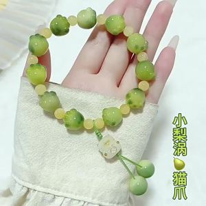 Green Floating Cat Paw Bodhi Root Bracelet Handheld Soft Bodhi Seed Bracelet for Women Playing with Buddhist Prayer Beads Wholesale