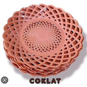 Piring rotan anyaman plastik harga untuk 12pcs / piring sajian model rotan bahan plastik