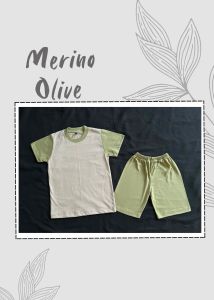 Setelan Anak Laki Laki Perempuan 1 - 10 Tahun Twotone | Merino Lengan Olive