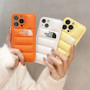 🔥 CSCR Down Jacket Shockproof Phone Case Soft Cover For iPhone 15 14 13 12 11 Pro Max X XR XS Max Simple Letters Decorative Cases Shockproof and Drop-Resistant Protective Cover Hard Shell