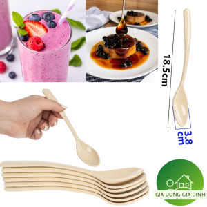Muỗng nhựa dài 18.5cmthìa uống trà sữa cafe sinh tố chè nhựa việt nhật 2860dành cho quán 1
