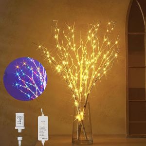 Hairui Lighted Brown Twig Branches Plug In With Dimmer And Timer 30IN 150 LED Fairy Lights Lighted Willow Branches For Indoor Outdoor Spring Christmas Room Wedding Decoration (ไม่รวมแจกัน)
