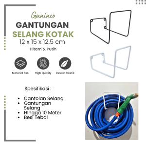 GUNINCO GANTUNGAN SELANG KOTAK / gantungan selang air besi / gantungan selang dinding