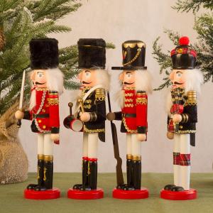 YRUQYS Handicraft Christmas Nutcracker Vintage Painted Handcraft Figurine Advent Supplies Drummer Soldier Doll New Year