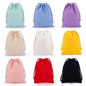 10PCS Cotton Drawstring Storage Bag White Canvas Bags for Jewelry Candy Gift Package Pouch Reusable Home Sundries Organize Dustproof Sacks
