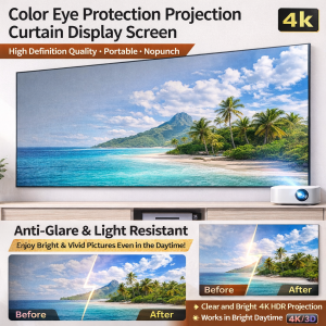 Anti Light Projector Screen HD Portable Screen Light Resistant Enhanced Clarity Home Theater Projection Screen