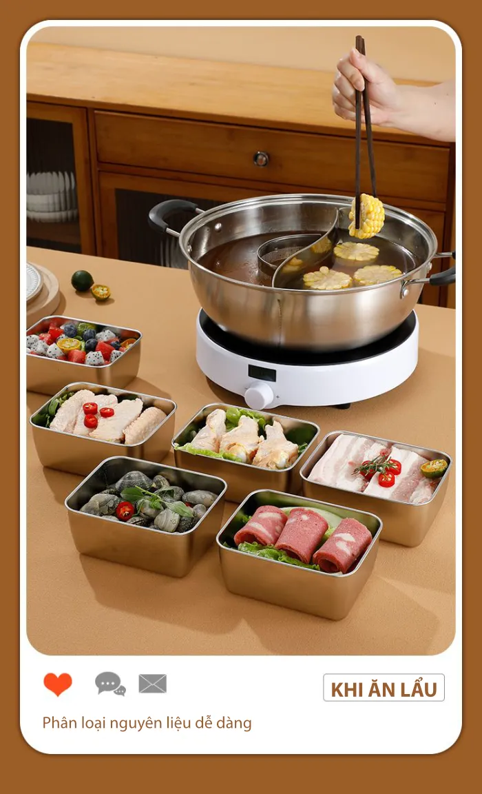 Hộp Đựng Thực Phẩm Inox 304 Có Nắp Đa Năng Hộp Đựng Thực Phẩm Inox 304 Có Nắp Đa Năng