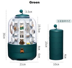 Good Quality Jewelry Box / Large Capacity Earrings Necklace Jewelry Rotated Jewelry Organizer Storage Box