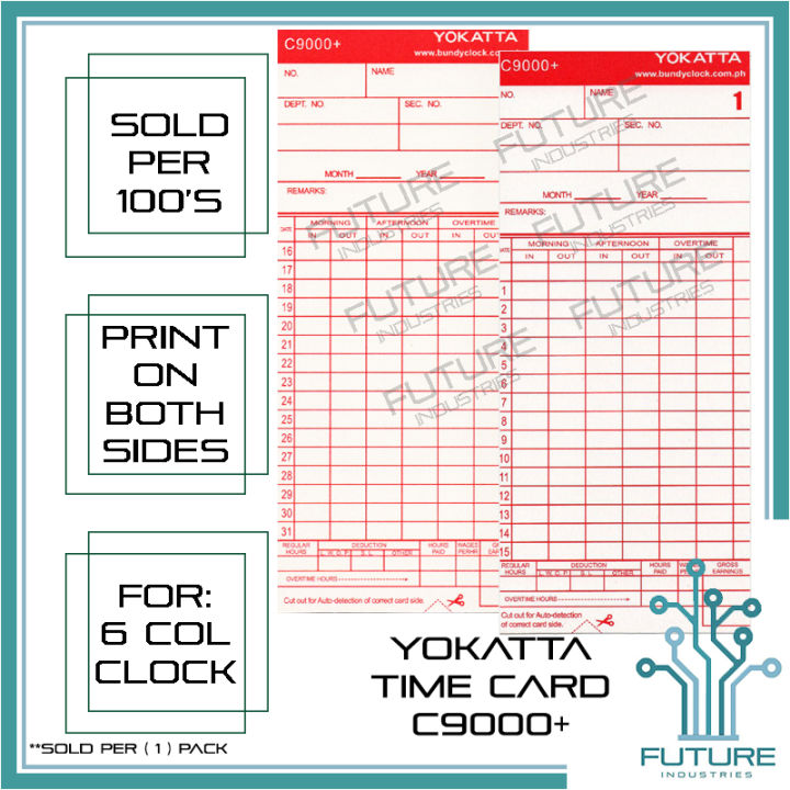 Yokatta C9000+ Standard Time Card Bundy Clock Attendance Recorder DTR