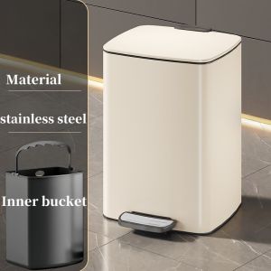 30L stainless trash bin can with pedal for room bathroom kitchen garbage bin with cover big size