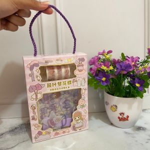 Paket Setiker + Washi Tape 3 Roll & Gantungan Kunci - STICKER CUTE GIRL JBE-SCV - selotip solatip cute girl kado unik bungkus gambar hadiah sovenir alat tulis kerja sekolah kantor lucu