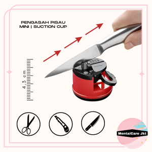 Mini Knife Sharpener With Suction Pad / Asahan Pisau Bulat Alat Asah Pisau Serbaguna Penajam Pisau