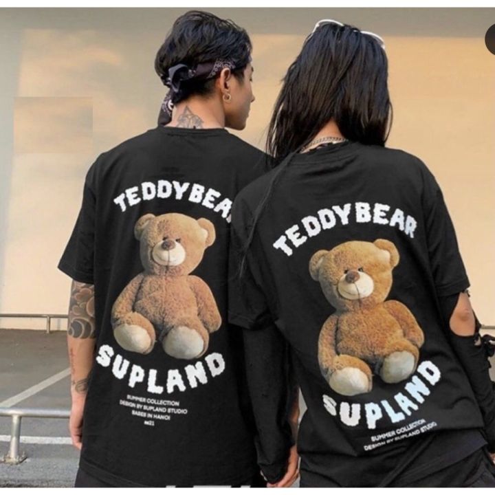 [ RẺ VÔ ĐỊCH] Áo Phông Gấu Supland Unisex-Thun dáng ngắn tay lỡ form ...