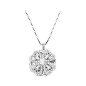 Necklace four leaf clover with diamonds Swarovski beating heart