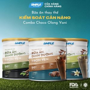 [Tặng Bình Shaker] COMBO 3 HỘP SIMPLE MEAL by Simple Nutrition - Đồ Uống Thay Thế Bữa Ăn - Date mới