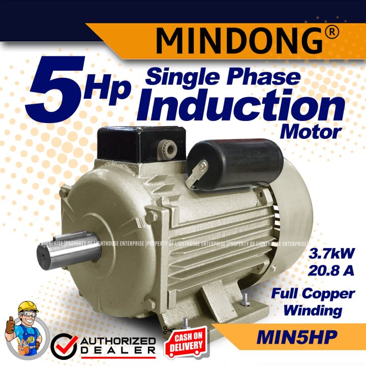 MINDONG Single Phase Induction Motor / Electric Motor 100 Copper (1HP