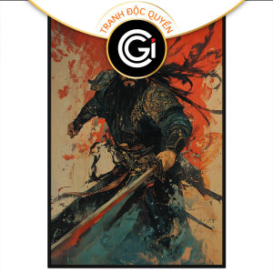 Tranh chân dung tướng quân cổ trang. Tranh treo tường dán tườngsơn dầucanvas trang trí.CGI-1676