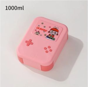 Lozzby Cute Cartoon Labubu Design 3 Grid Lunch Box for Kids Food Storage